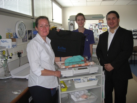 Kelba (Australia) Pty Ltd a local company donates two baby scales to Hornsby hospital.